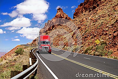 Truck on Highway Stock Photo