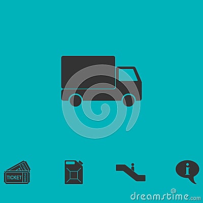 Truck icon flat Vector Illustration