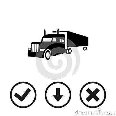 Truck icon stock vector illustration flat design Vector Illustration