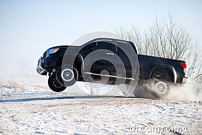 Truck jump Stock Photo