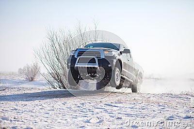 Truck jump Stock Photo