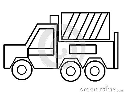 Truck kids educational coloring pages Stock Photo