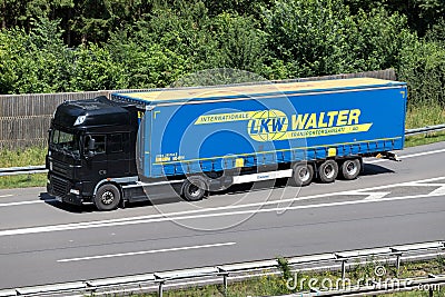 Truck with LKW Walter trailer Editorial Stock Photo