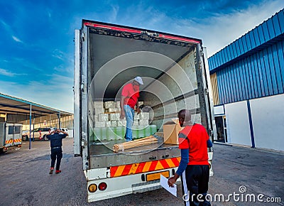 Truck loading Stock Photo