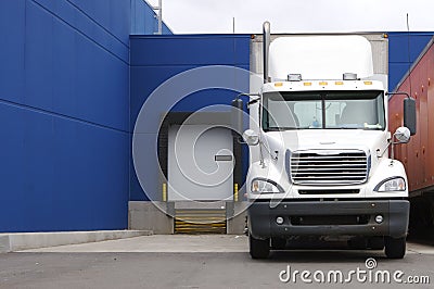 Truck at Loading Dock Stock Photo