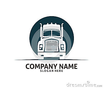 Truck logistic cargo expedition delivery logo design template Stock Photo