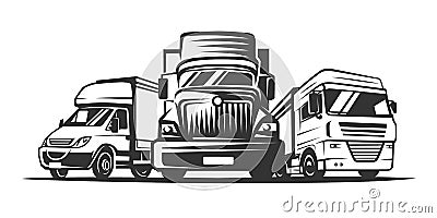 Truck Logo, cargo, delivery. Logistic company logotype. Vector Illustration