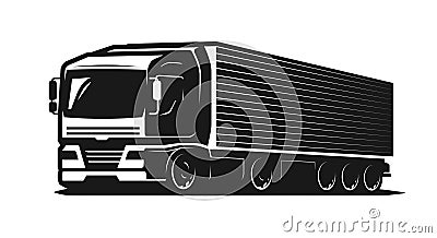 Truck, lorry or delivery logo. Trucking industry, cargo transportation concept. Vector illustration Vector Illustration