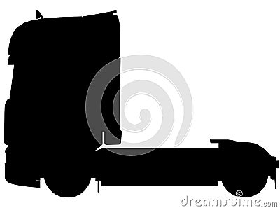 Truck, lorry without semi trailer. LKW, TIR Truck without trailer detailed realistic silhouette Stock Photo
