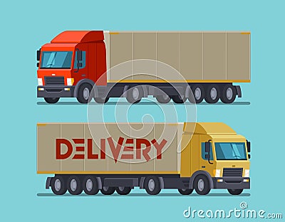 Truck, lorry symbol or icon. Delivery, shipping, shipment concept. Cartoon vector illustration Vector Illustration