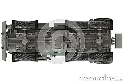 Truck military armored vehicle, bottom view Stock Photo