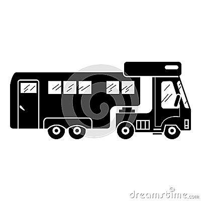 Truck motorhome icon, simple style Vector Illustration