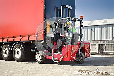 Truck Mounted Forklift Stock Photo