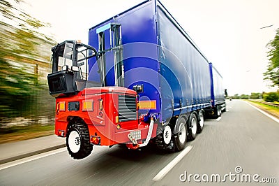 Truck Mounted Forklift Stock Photo