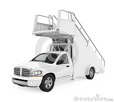 Truck Mounted Passenger Stair Isolated Stock Photo