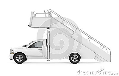 Truck Mounted Passenger Stair Isolated Stock Photo