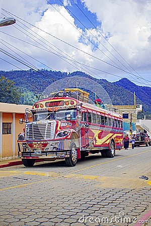 Truck parking with red cargo, Editorial Stock Photo