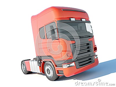 Truck red cab Cartoon Illustration