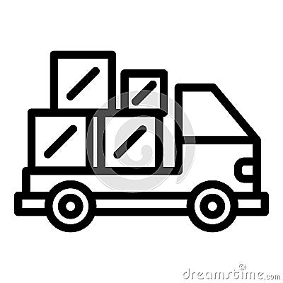 Truck relocation icon, outline style Vector Illustration