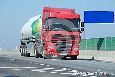 Truck on the road Stock Photo