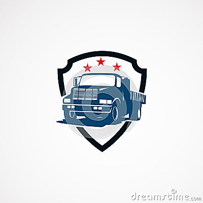 Truck secure logo template designs for business Vector Illustration