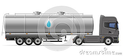 Truck semi trailer with tank for transporting liquids vector ill Vector Illustration