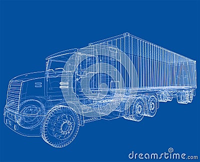 Truck with semitrailer. Vector Vector Illustration