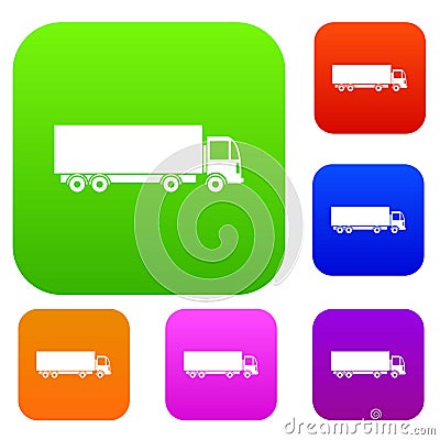 Truck set collection Vector Illustration