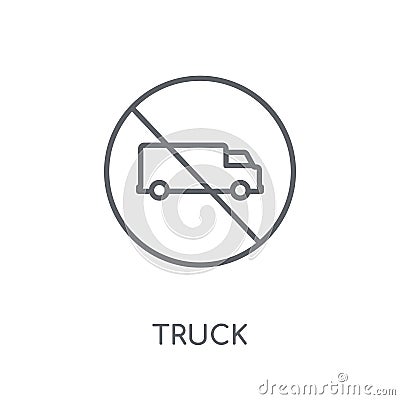 Truck sign linear icon. Modern outline Truck sign logo concept o Vector Illustration