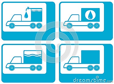 Truck silhouette - cargo water carter Vector Illustration