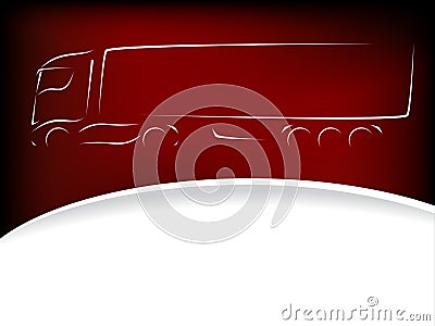 Truck silhouette design on red background Vector Illustration