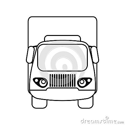 Truck small cargo transportation outline Vector Illustration