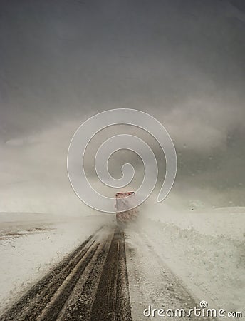 truck snowplow Stock Photo