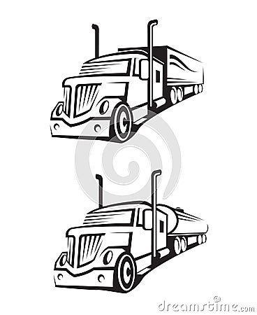 Truck and tank truck Vector Illustration