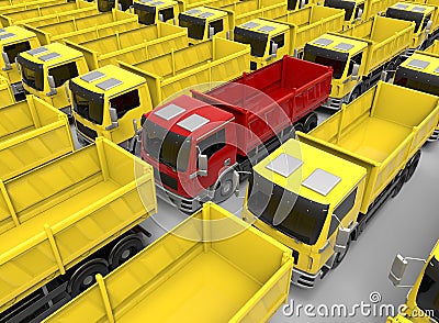 Truck target in the crowd concept Cartoon Illustration