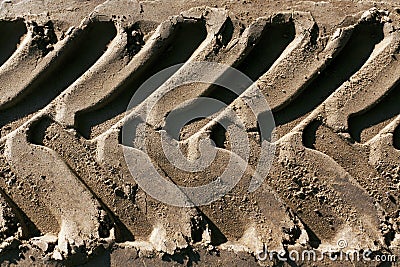 Truck track on sand pattern. Stock Photo
