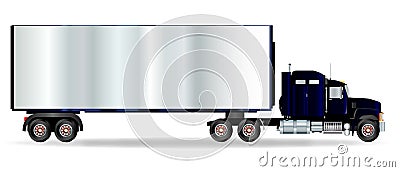 Truck Tractor Unit And Trailer Vector Illustration