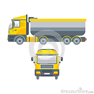 Truck tractors for grit transportation Vector Illustration