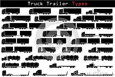 Truck trailer types Vector Illustration