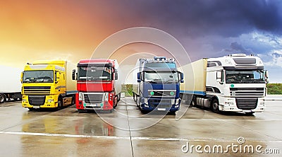 Truck, transportation, Freight cargo transport, Shipping Stock Photo