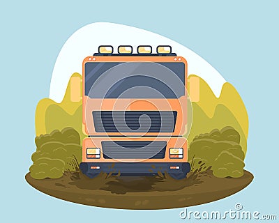 Truck trial sport rally. Vector Illustration