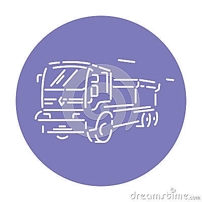 Truck vehicle line icon, detailed sign Stock Photo