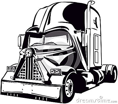 Truck Wars Unique Logo design isolated black and white Stock Photo