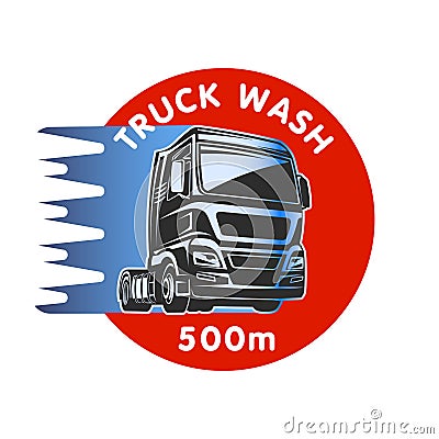 Truck wash cargo freight logo template Vector Illustration