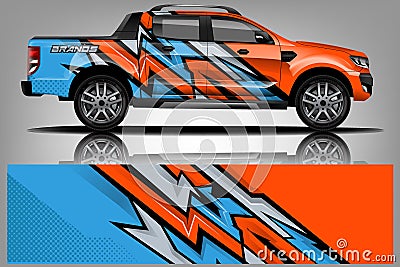 Truck wrap design. Wrap, sticker and decal design Vector Illustration