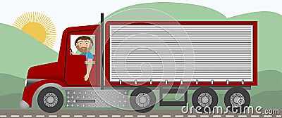 The Trucker Vector Illustration