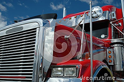 Truckers cab Stock Photo