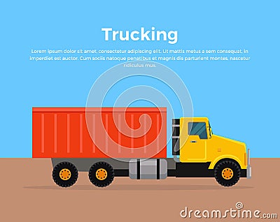 Trucking Banner Flat Design Vector Illustration Vector Illustration