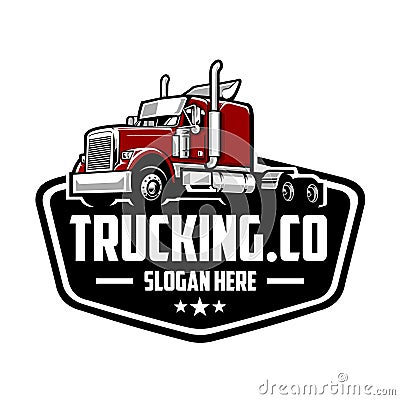 Trucking company logo emblem badge vector isolated Vector Illustration