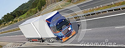 Trucking on highway Stock Photo